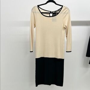 Weekend Max Mara Cream and Black Long Sleeve Dress